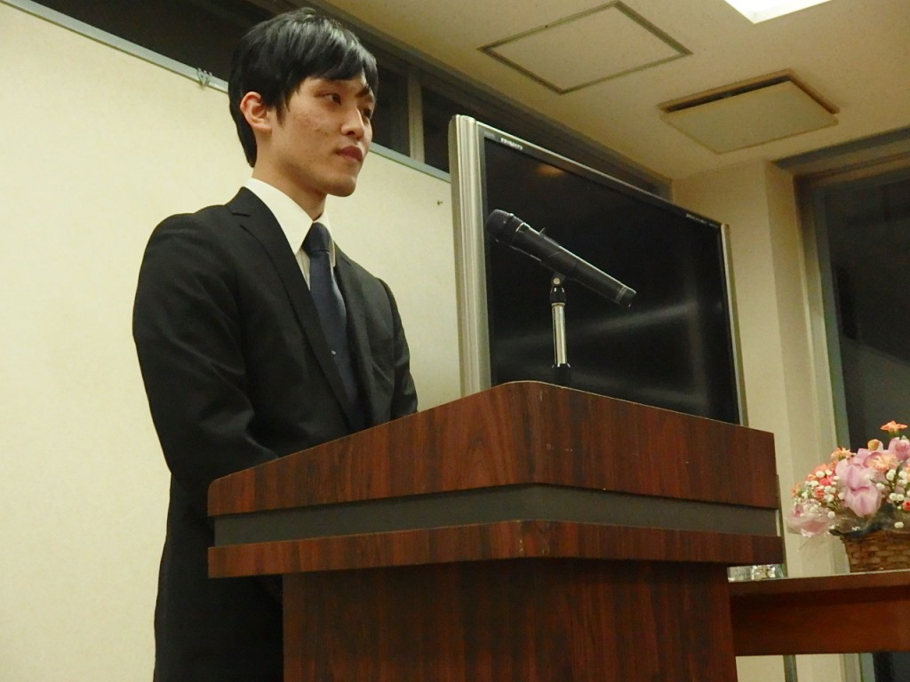 寮生代表の挨拶