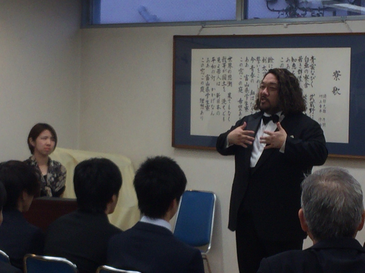 在寮生代表の歓迎の言葉