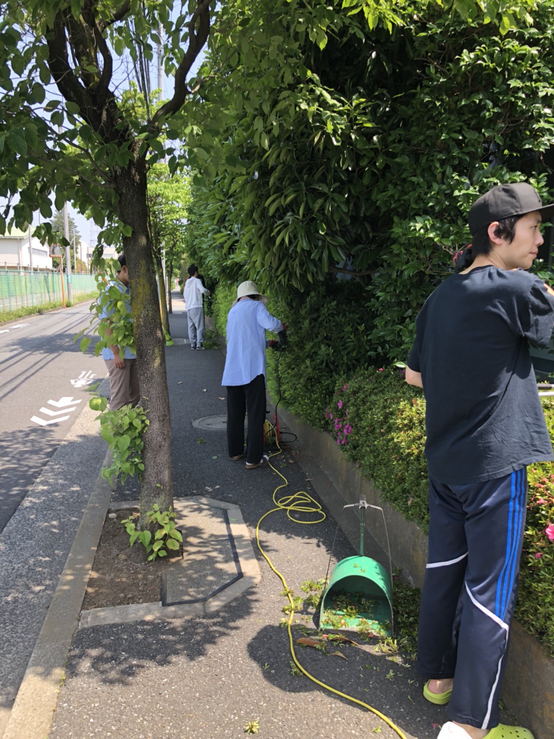 作業を終えた寮生