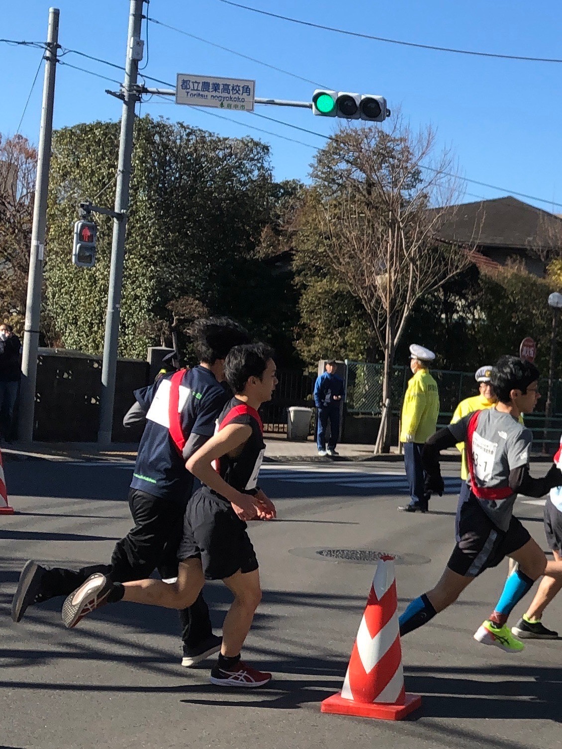 府中駅伝大会への参加準備の様子