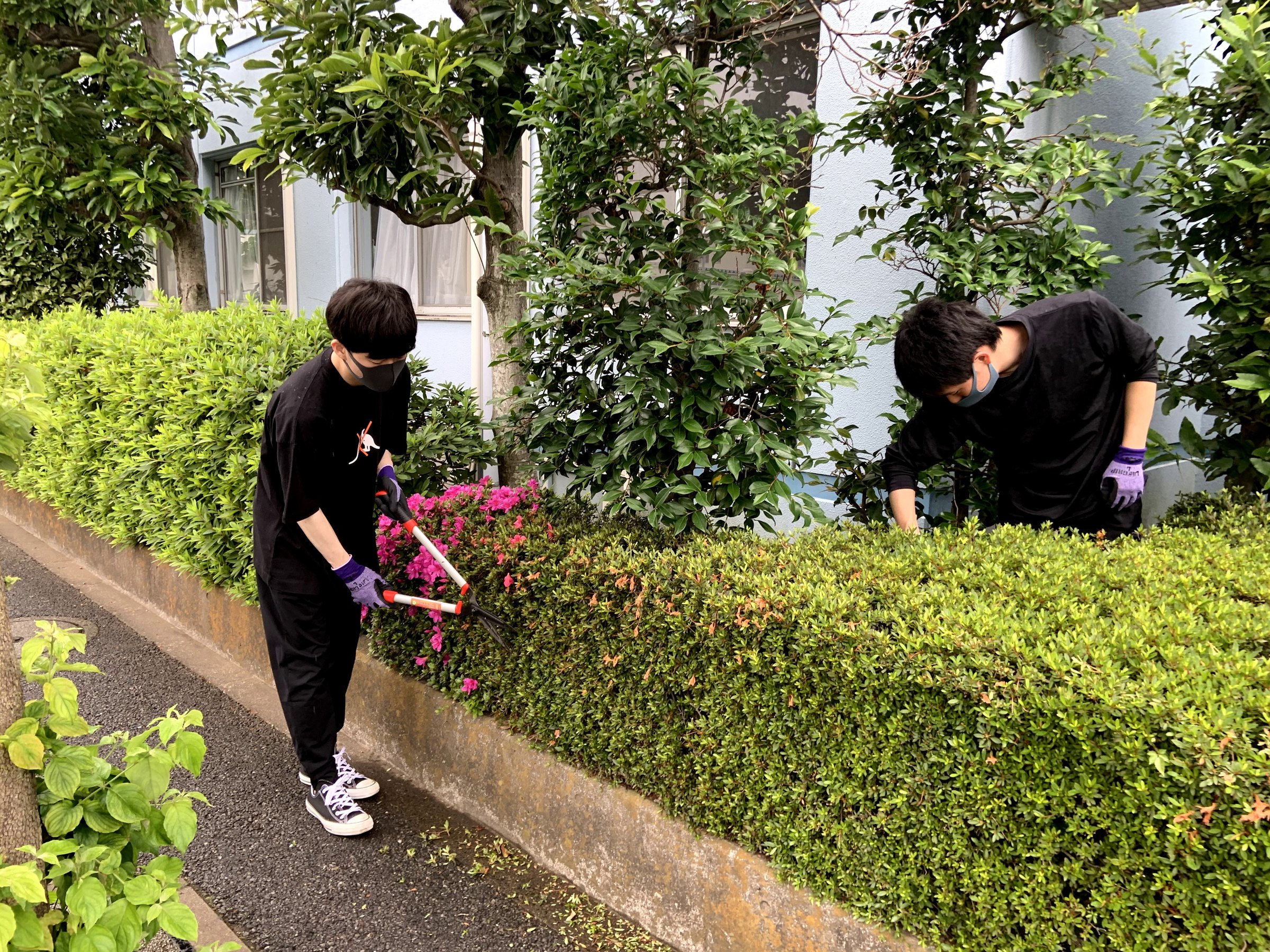 高さを揃える作業